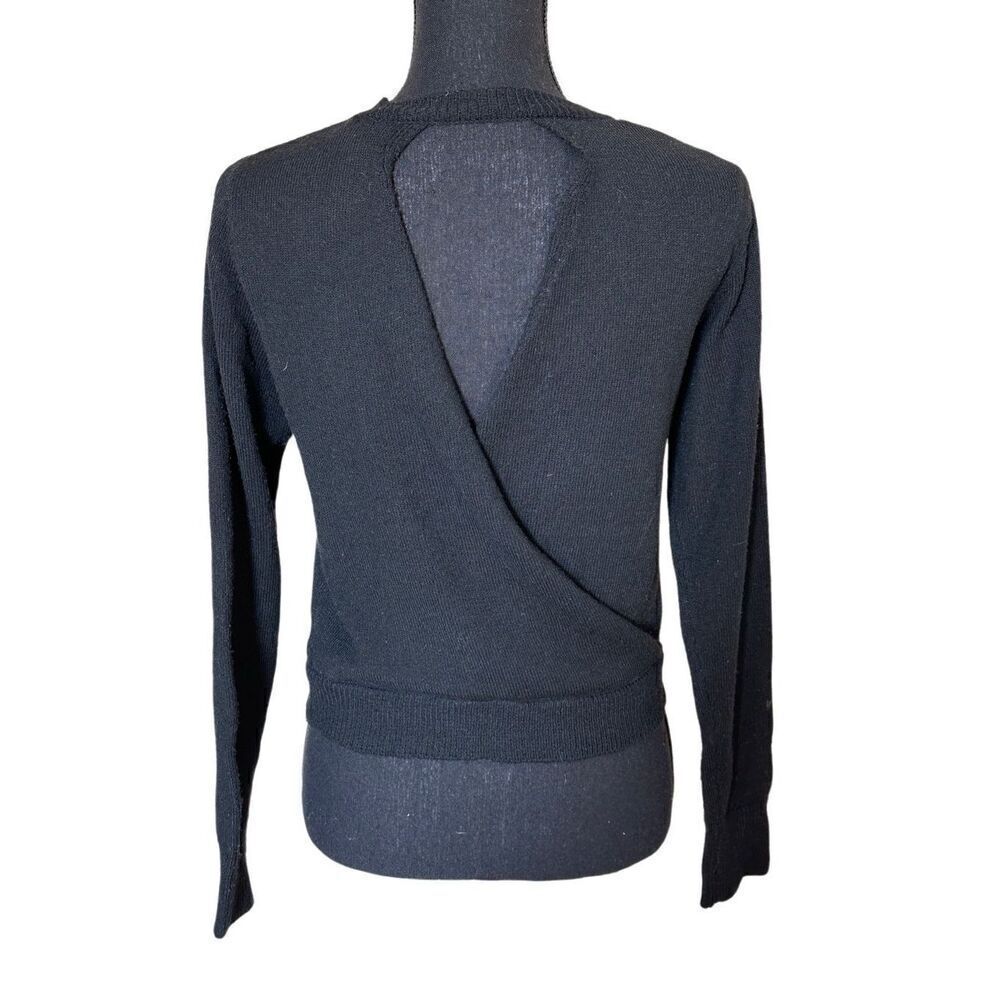 Lulus Black Back V-Neck Wrap Backless Sweater Sz Small - Picture 9 of 9